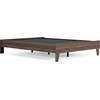 image:imageSignature Design by Ashley Calverson MidCentury Modern King Platform Bed Foundation or Box Spring Not Needed Engineered Wood MDFParticleboardPlywood and Decorative Laminate Dark BrownDark Brown