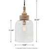 image:imageSignature Design by Ashley Faiz Rustic 205 Natural Wood amp Glass Pendant Light Brown amp Clear