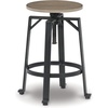 image:imageSignature Design by Ashley Karisslyn Farmhouse Swivel 2725 Adjustable Height Stool Set of 2 Whitewash amp BlackNatural