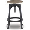 image:imageSignature Design by Ashley Karisslyn Farmhouse Swivel 2725 Adjustable Height Stool Set of 2 Whitewash amp BlackNatural
