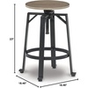 image:imageSignature Design by Ashley Karisslyn Farmhouse Swivel 2725 Adjustable Height Stool Set of 2 Whitewash amp BlackNatural