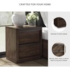 image:imageSignature Design by Ashley Kendamor Modern Canopy Bed with Upholstered Headboard and USB Charging Ports Foundation or Box Spring Needed Queen Dark BrownTwo Drawer Nightstand