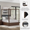 image:imageSignature Design by Ashley Kendamor Modern Canopy Bed with Upholstered Headboard and USB Charging Ports Foundation or Box Spring Needed Queen Dark BrownQueen Canopy Bed
