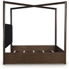 image:imageSignature Design by Ashley Kendamor Modern Canopy Bed with Upholstered Headboard and USB Charging Ports Foundation or Box Spring Needed Queen Dark BrownQueen Canopy Bed