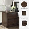 image:imageSignature Design by Ashley Kendamor Modern Canopy Bed with Upholstered Headboard and USB Charging Ports Foundation or Box Spring Needed Queen Dark BrownTwo Drawer Nightstand