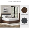 image:imageSignature Design by Ashley Kendamor Modern Canopy Bed with Upholstered Headboard and USB Charging Ports Foundation or Box Spring Needed Queen Dark BrownKing Upholstered Panel Bed