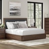 image:imageSignature Design by Ashley Kendamor Modern Canopy Bed with Upholstered Headboard and USB Charging Ports Foundation or Box Spring Needed Queen Dark BrownKing Upholstered Panel Bed