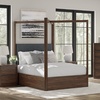 image:imageSignature Design by Ashley Kendamor Modern Canopy Bed with Upholstered Headboard and USB Charging Ports Foundation or Box Spring Needed Queen Dark BrownQueen Canopy Bed