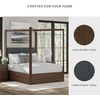 image:imageSignature Design by Ashley Kendamor Modern Canopy Bed with Upholstered Headboard and USB Charging Ports Foundation or Box Spring Needed Queen Dark BrownQueen Canopy Bed