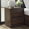 image:imageSignature Design by Ashley Kendamor Modern Canopy Bed with Upholstered Headboard and USB Charging Ports Foundation or Box Spring Needed Queen Dark BrownTwo Drawer Nightstand