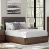image:imageSignature Design by Ashley Kendamor Modern Canopy Bed with Upholstered Headboard and USB Charging Ports Foundation or Box Spring Needed Queen Dark BrownQueen Upholstered Panel Bed