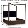 image:imageSignature Design by Ashley Kendamor Modern Canopy Bed with Upholstered Headboard and USB Charging Ports Foundation or Box Spring Needed Queen Dark BrownQueen Canopy Bed