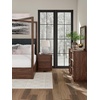 image:imageSignature Design by Ashley Kendamor Modern Canopy Bed with Upholstered Headboard and USB Charging Ports Foundation or Box Spring Needed Queen Dark BrownTwo Drawer Nightstand