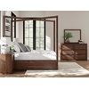 image:imageSignature Design by Ashley Kendamor Modern Canopy Bed with Upholstered Headboard and USB Charging Ports Foundation or Box Spring Needed Queen Dark BrownTwo Drawer Nightstand