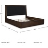 image:imageSignature Design by Ashley Kendamor Modern Canopy Bed with Upholstered Headboard and USB Charging Ports Foundation or Box Spring Needed Queen Dark BrownKing Upholstered Panel Bed