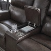 image:imageSignature Design by Ashley Leather Power Reclining Loveseat with Console