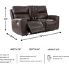 image:imageSignature Design by Ashley Leather Power Reclining Loveseat with Console