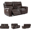image:imageSignature Design by Ashley Leather Power Reclining Loveseat with Console