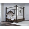 image:imageSignature Design by Ashley Maylee King Canopy Bed Frame Dark Brown Wood