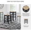 image:imageSignature Design by Ashley Mirimyn Farmhouse 295 Bar Height Bar Stool with Woven Wicker Seats 2 Count Green amp Light BrownBlack  Light Brown