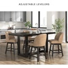 image:imageSignature Design by Ashley Neymorton Transitional 2413 Counter Height Faux Leather Upholstered Bar Stool with Footrest Set of 2 Dark Grayish Brown amp Black