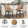 image:imageSignature Design by Ashley Neymorton Transitional 2413 Counter Height Faux Leather Upholstered Bar Stool with Footrest Set of 2 Dark Grayish Brown amp Black