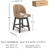 image:imageSignature Design by Ashley Neymorton Transitional 2413 Counter Height Faux Leather Upholstered Bar Stool with Footrest Set of 2 Dark Grayish Brown amp Black