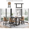 image:imageSignature Design by Ashley Neymorton Transitional 2413 Counter Height Faux Leather Upholstered Bar Stool with Footrest Set of 2 Dark Grayish Brown amp Black