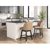 image:imageSignature Design by Ashley Neymorton Transitional 2413 Counter Height Faux Leather Upholstered Bar Stool with Footrest Set of 2 Dark Grayish Brown amp Black