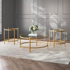 image:imageSignature Design by Ashley Pearlox Casual Table with Inset Tempered Glass Top Set of 3 Gold