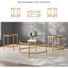 image:imageSignature Design by Ashley Pearlox Casual Table with Inset Tempered Glass Top Set of 3 Gold