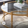 image:imageSignature Design by Ashley Pearlox Casual Table with Inset Tempered Glass Top Set of 3 Gold
