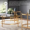 image:imageSignature Design by Ashley Pearlox Casual Table with Inset Tempered Glass Top Set of 3 Gold