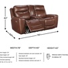 image:imageSignature Design by Ashley Power Reclining Loveseat with Console MahoganyBrown