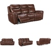 image:imageSignature Design by Ashley Power Reclining Loveseat with Console MahoganyBrown