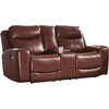 image:imageSignature Design by Ashley Power Reclining Loveseat with Console MahoganyBrown