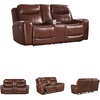 image:imageSignature Design by Ashley Power Reclining Loveseat with Console MahoganyBrown