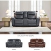 image:imageSignature Design by Ashley Power Reclining Loveseat with Console MahoganyGrey