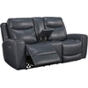 image:imageSignature Design by Ashley Power Reclining Loveseat with Console MahoganyGrey