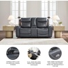 image:imageSignature Design by Ashley Power Reclining Loveseat with Console MahoganyGrey