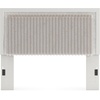 image:imageSignature Design by Ashley Ravalori Contemporary Upholstered Panel Headboard with Adjustable Height Queen WhiteWhite