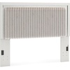 image:imageSignature Design by Ashley Ravalori Contemporary Upholstered Panel Headboard with Adjustable Height Queen WhiteWhite