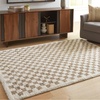 image:imageSignature Design by Ashley Shag Area Rug Checkered 8x10 Taupe amp Ivory