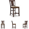 image:imageSignature Design by Ashley Sharlander Rustic Solid Wood 25 Counter Height Bar Stool Set of 2 Light Brown amp Dark Brown