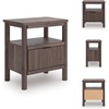 image:imageSignature Design by Ashley Symarro MidCentury Modern 1Drawer Nightstand with USB Ports LED Lighting and Open Shelf Dark Brown