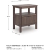 image:imageSignature Design by Ashley Symarro MidCentury Modern 1Drawer Nightstand with USB Ports LED Lighting and Open Shelf Dark Brown