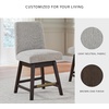 image:imageSignature Design by Ashley Tallenger 25 Upholstered Swivel Counter Height Barstool 2 Count Light GrayBeige  Dark Brown