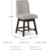 image:imageSignature Design by Ashley Tallenger 25 Upholstered Swivel Counter Height Barstool 2 Count Light GrayBeige  Dark Brown