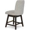 image:imageSignature Design by Ashley Tallenger 25 Upholstered Swivel Counter Height Barstool 2 Count Light GrayBeige  Dark Brown