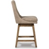 image:imageSignature Design by Ashley Tallenger 25 Upholstered Swivel Counter Height Barstool 2 Count Light GrayBeige